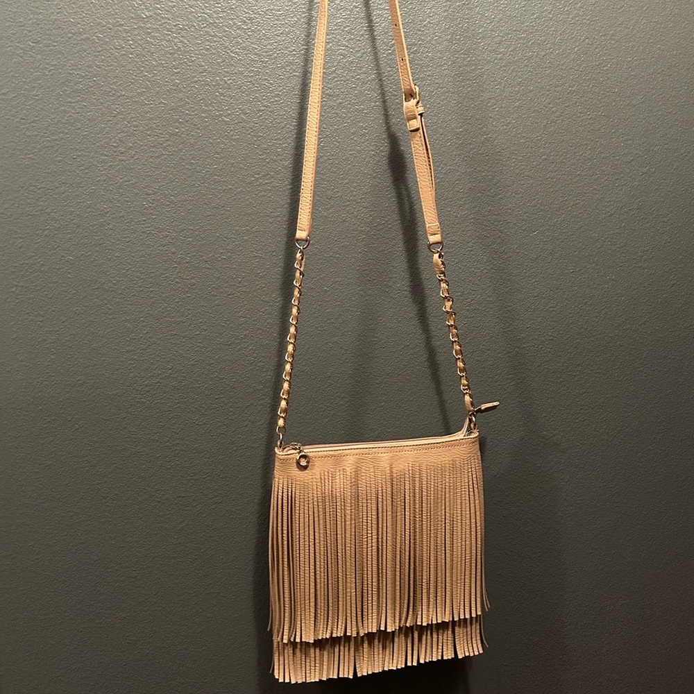 Fringe Tan Crossbody Bag